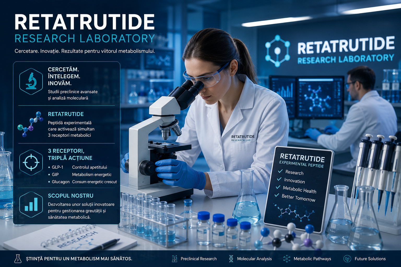 Retatrutide Research Laboratory Laborator de cercetare Retatrutide și studii metabolice